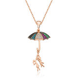 Supertrend ​gümüş Şemsiye Tutan Aşıklar Kolye