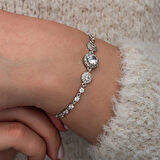 Supertrend Gümüş Zirkon Taşlı Yuvarlak Kadın Bileklik