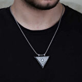Supertrend Gümüş Üçgen İçi Açılabilen Tuğra Muskalık Kolye