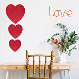 Kalp Strafor Dekor Süs 3'lü