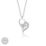 Supertrend ' Taşlı Gümüş Kalp Tektaş Kadın Kolye