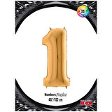 1 Rakam Altın Folyo Balon 40"