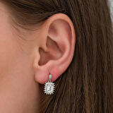 Supertrend Gümüş Mengeçli Zümrüt Kesim Küpe