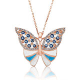Supertrend Gümüş Nazarlı Kelebek Kadın Kolye