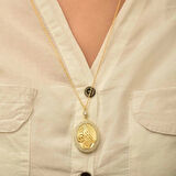 Supertrend Gümüş Gold Tuğralı Oval Kadın Kolye