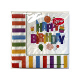 Supertrend Kağıt Peçete Renkli Doğum Günü 33x33cm 20li