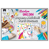 Rainbow Unicorn Boyama Aktiviteli Parti Sunumu 8li