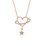 Supertrend Gümüş Rose Kalp Yıldız Kadın Kolye