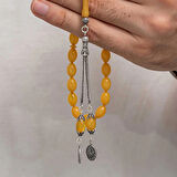 Supertrend Gümüş Püsküllü Sıkma Kehribar Tesbih