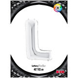 L Harf Gümüş Folyo Balon 40"