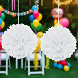 Beyaz Ponpon Süs 30 cm 2'li