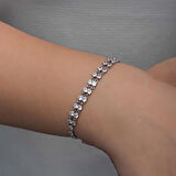 Supertrend Gümüş Zirkon Taşlı Çift Sıra Kadın Bileklik