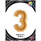 3 Rakam Altın Folyo Balon 40"