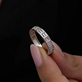 Supertrend Gümüş Sıralı Baget Taşlı Kadın Yüzük