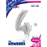 4 Rakam Supertrend Gümüş Folyo Balon 26"