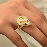 Supertrend Gümüş Gold Tuğralı Kadın Yüzük