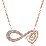 Supertrend Gümüş Rose Kalpli Sonsuzluk Kadın Kolye