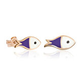 Supertrend Gümüş Mor Balık Küpe