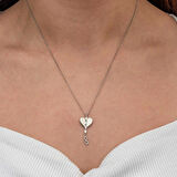 Supertrend Gümüş Kalpli Sonsuzluk Kadın Kolye