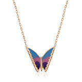 Supertrend Gümüş Rose Minimal Kelebek Kadın Kolye