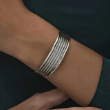 Supertrend Gümüş Eskitme Desenli Kadın Bilezik