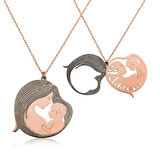 Supertrend Gümüş Rose Anne Ve Bebek Kolye