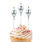 Metalik Gümüş Balon Mum