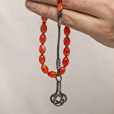 Supertrend Gümüş Kazaz Püsküllü Sıkma Kehribar Tesbih