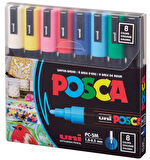 Supertrend Posca PC-5M 1.8-2.5 Su Bazlı Boyama Markörü Seti Ana Renkler 8 RENK