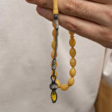 Supertrend Gümüş 1000 Ayar Kazaz Püsküllü Sıkma Kehribar Tesbih