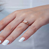 Supertrend Gümüş Rose Beyaz Lotus Çiçeği Yüzük