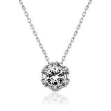 Supertrend Gümüş Buz Beyazı Baget Taşlı Kadın Kolye