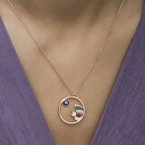 Supertrend Gümüş Rose Nazarlı El Ve Ayak İzi Kadın Kolye