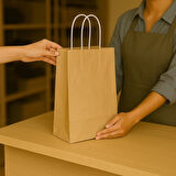 Supertrend Kraft Çanta Naturel Küçük Boy 18x24cm 25li