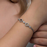 Supertrend ​gümüş Yuvarlak Zultanit Taşlı Kadın Bileklik