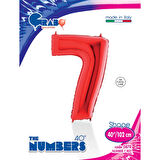 7 Rakam Supertrend Kırmızı Folyo Balon 40"