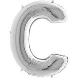 C Harf Supertrend Gümüş Folyo Balon 40"