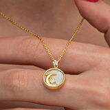 Supertrend Gümüş Gold Sedef Taşlı Ay Yıldız Hilal Kadın Kolye