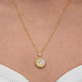 Supertrend Gümüş Gold Sedef Taşlı Ay Yıldız Hilal Kadın Kolye