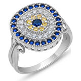 Supertrend Gümüş Oval Nazarlı Kadın Yüzük