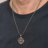 Supertrend Gümüş Oksitli Pusula Erkek Kolye