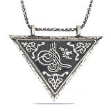 Supertrend Gümüş Üçgen İçi Açılabilen Tuğra Muskalık Kolye