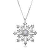 Supertrend Gümüş İncili Kar Tanesi Kadın Kolye