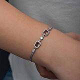 Supertrend ​gümüş Kare Zultanit Taşlı Kadın Bileklik