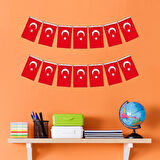 Ay Yıldız Orta Boy İpli Bayrak 50'li