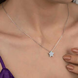 Supertrend Swa Taşlı Gümüş Yıldız Kadın Kolye