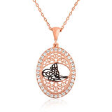 Supertrend Gümüş Rose Osmanlı Tuğralı Kadın Kolye