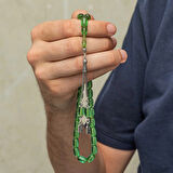 Supertrend Gümüş Püsküllü Kapsül Kesim Sıkma Kehribar Tesbih