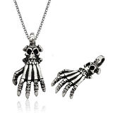 Supertrend Gümüş Kuru Kafa El Erkek Kolye