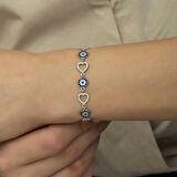 Supertrend Gümüş Kalpli Nazar Kadın Bileklik